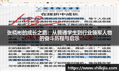 张晓彬的成长之路:从普通学生到行业领军人物的奋斗历程与启示